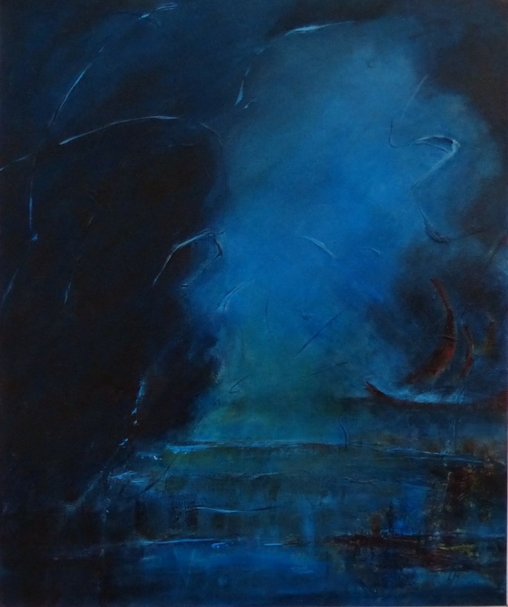 The Approaching Storm SOLD 24" X 20" Acrylic on canvas