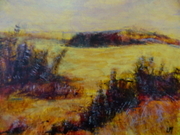 Warm Land SOLD 10" X 18" Acrylic on canvas board